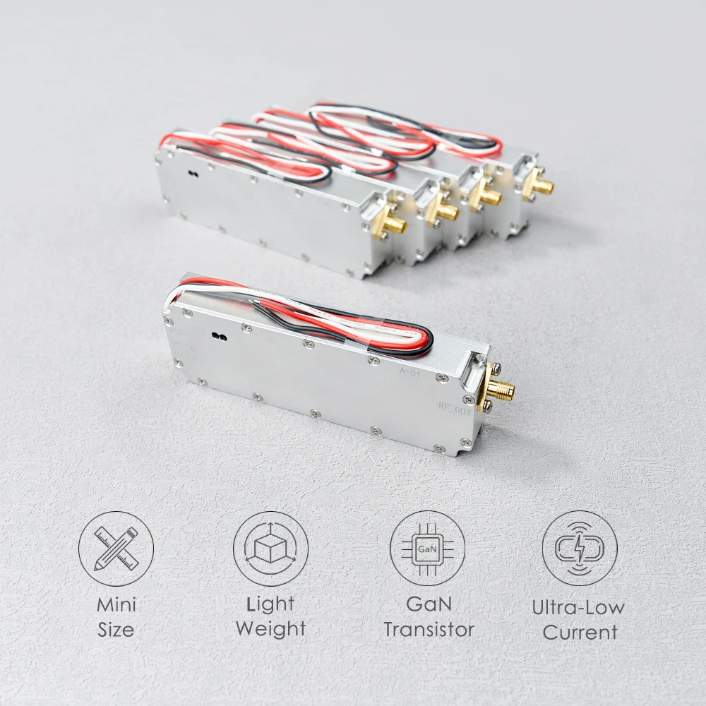 50 واط وحدة الترددات اللاسلكية مكبر كهربائي وحدة الطائرة بدون طيار SMA حماية منطقة النظام