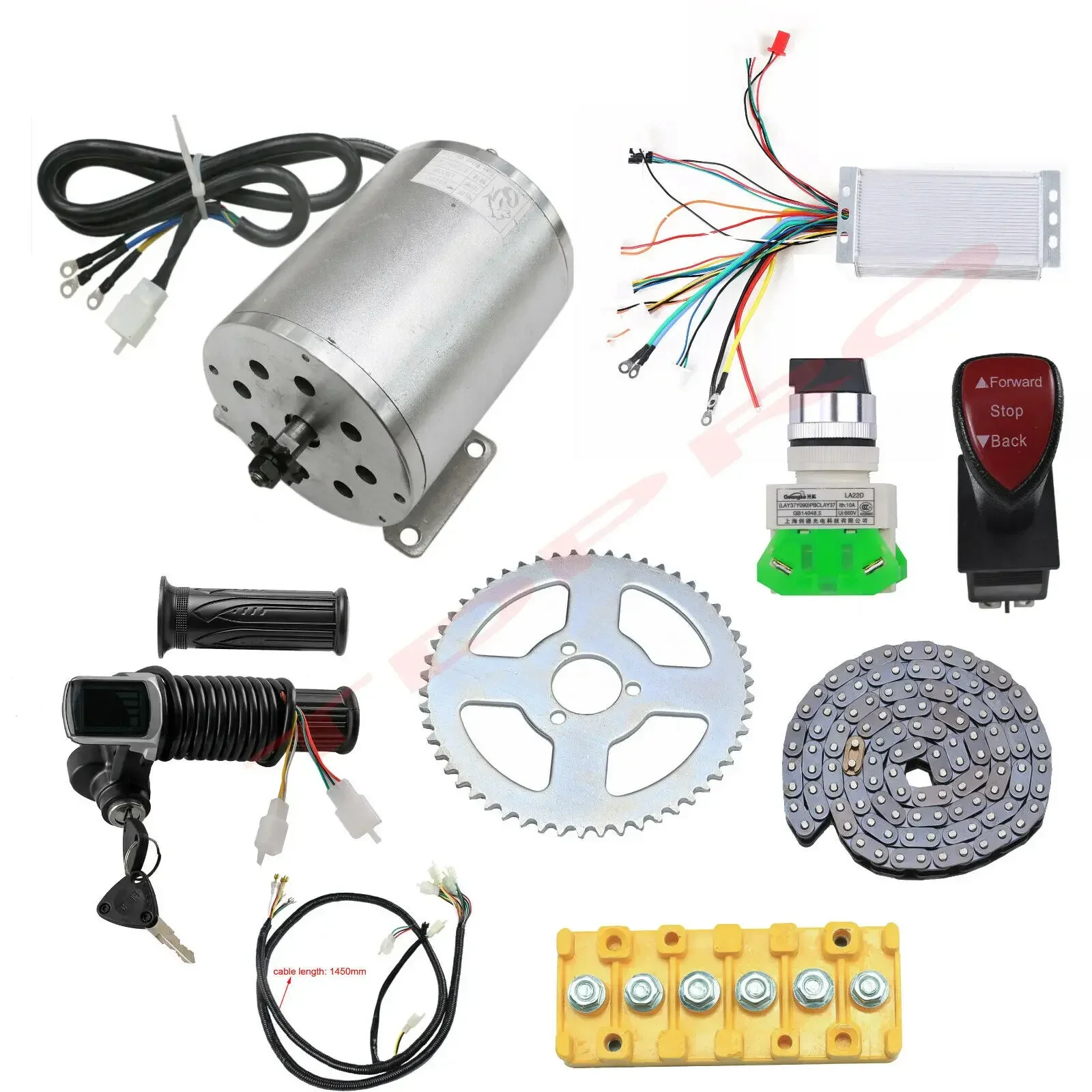 

48V 1800W Electric Brushless Motor 3 Speed Switch Controller Terminal Board Kit Wiring harness for ATV Go Kart Scooter Parts