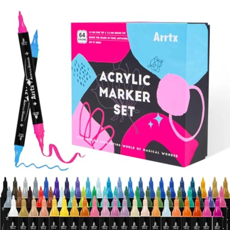 

Colors Acrylic Marker for Rock Painting, Dual-Tip Pen, Art Supplies, Fabric Paint, Fabric Markers, Paint Pen, Art Markers, Wate