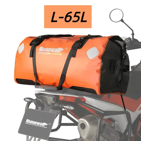 Bag Rhinowalk Waterproof Motorcycle Rhinowalk 65L Motorcycle Tail Bag,motorcycle Rack Bag L,fully Waterproof Motorcycle Luggage Bag with Reflective Logo