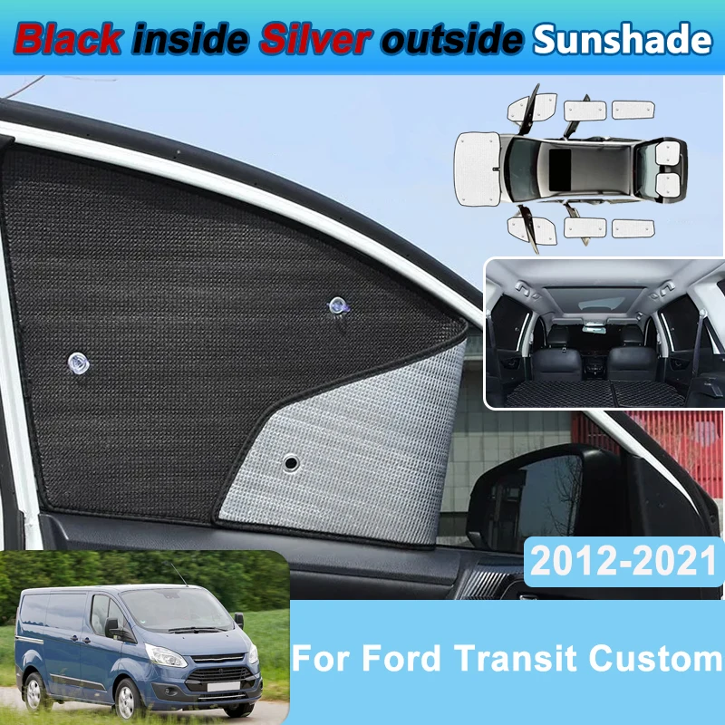 

Солнцезащитные шторки на боковые окна для Ford Transit Custom 2012-2021, полная защита от УФ-лучей, автоаксессуары
