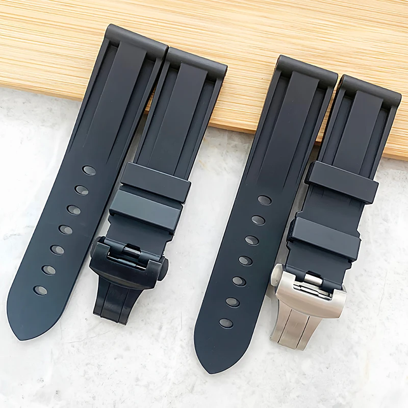 22mm 24mm Thickened silicone rubber watch band for Panerai PAM00335/1024 Breitling Men's bracelet diving replacement wristband
