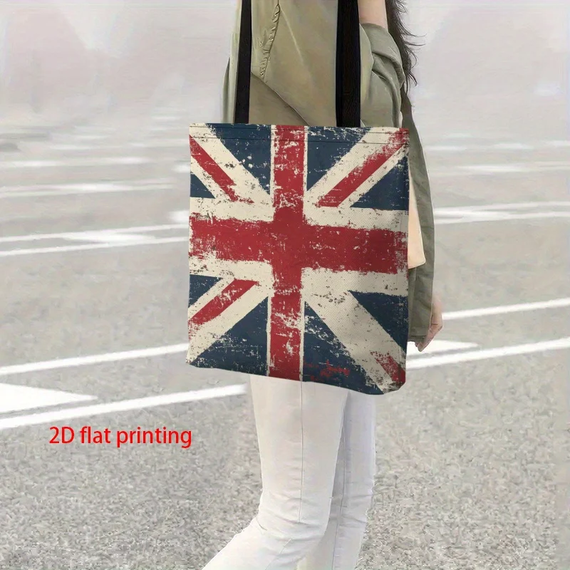 1 Stück Schultertasche mit britischer Union-Jack-Flagge – leichte, langlebige Polyester-Tasche für Damen, Einkaufen, Schule, Reisen – Detail 4