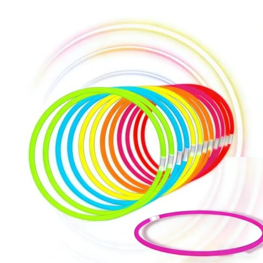 

Glow Sticks Bulk 100ct 22'' Glow Necklaces with Connectors Neon Light Sticks for Party Festivals Raves Concert Birthday Wedding