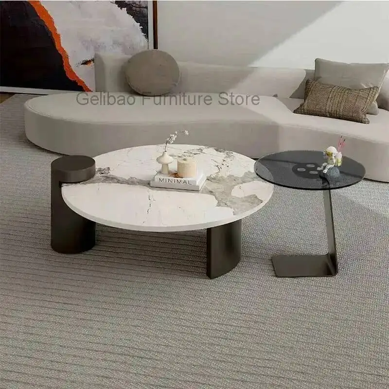 Living Side Room Luxury Tray Glamour Table Modern Stacking Design Coffee Tables Round Sets Small Mesa De Centro Furniture