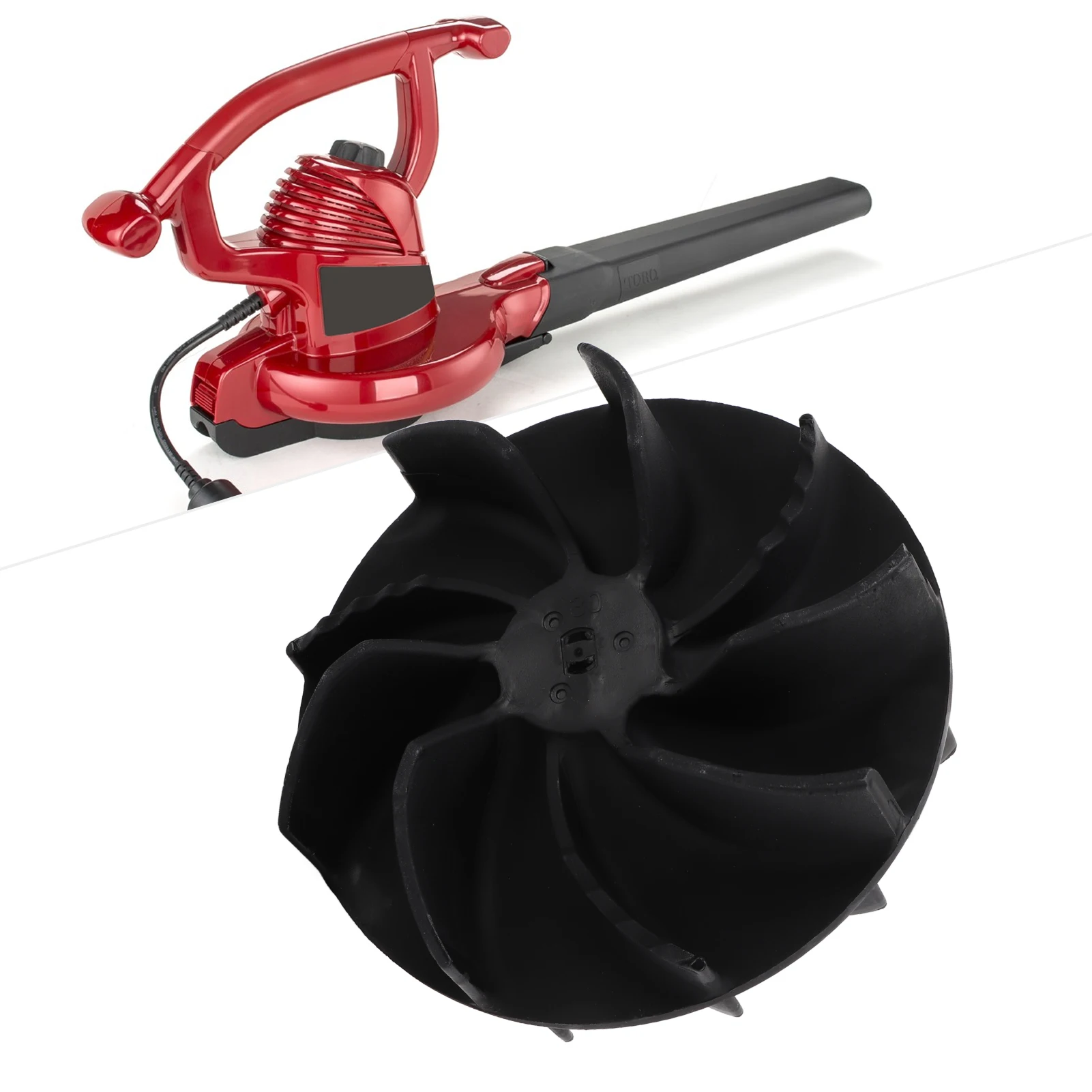 Electric Blower Vacuum Impeller Fan 108-8966 for Toro 51552 51573 51591 ABS High Efficiency Direct Replacement Part