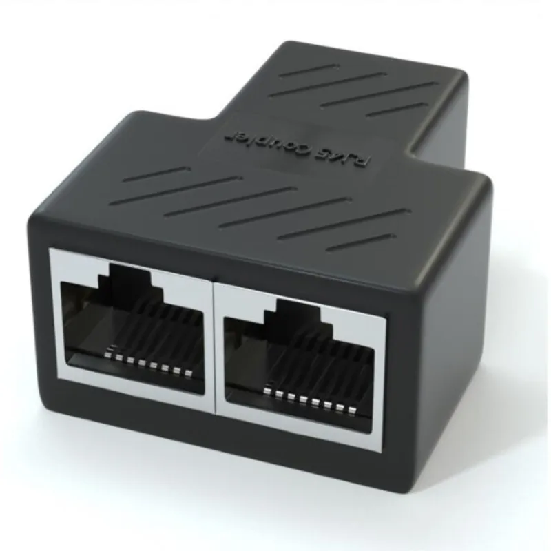 1 To 2 Ways Network Connector Ethernet RJ45 Female Cable Splitter Adapter Distributor Network Extender Adapter C For Laptop C5