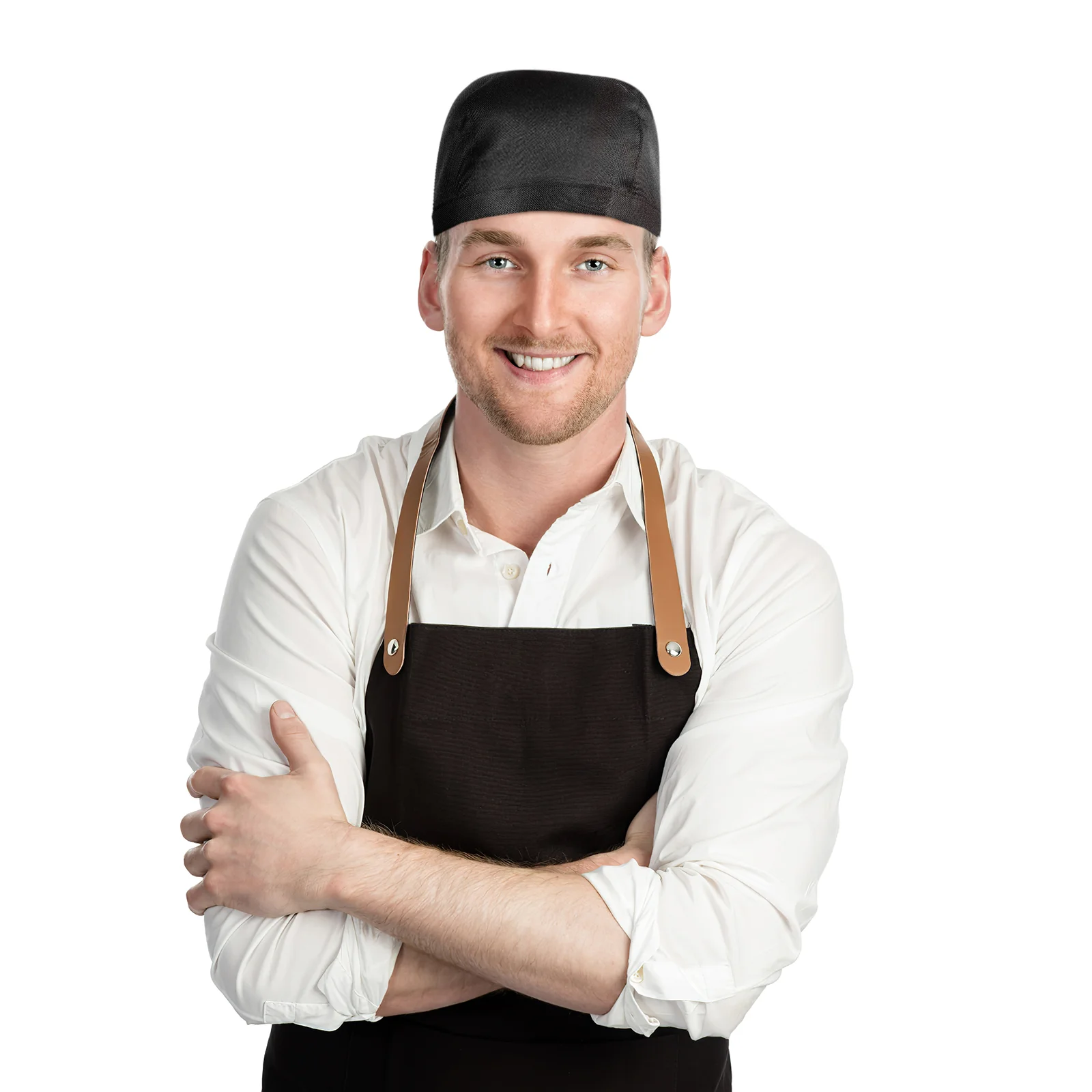 Chapéus de chef para mulheres, turbante de cabeça, acessórios de cozinha, roupas, garçom preto, homem