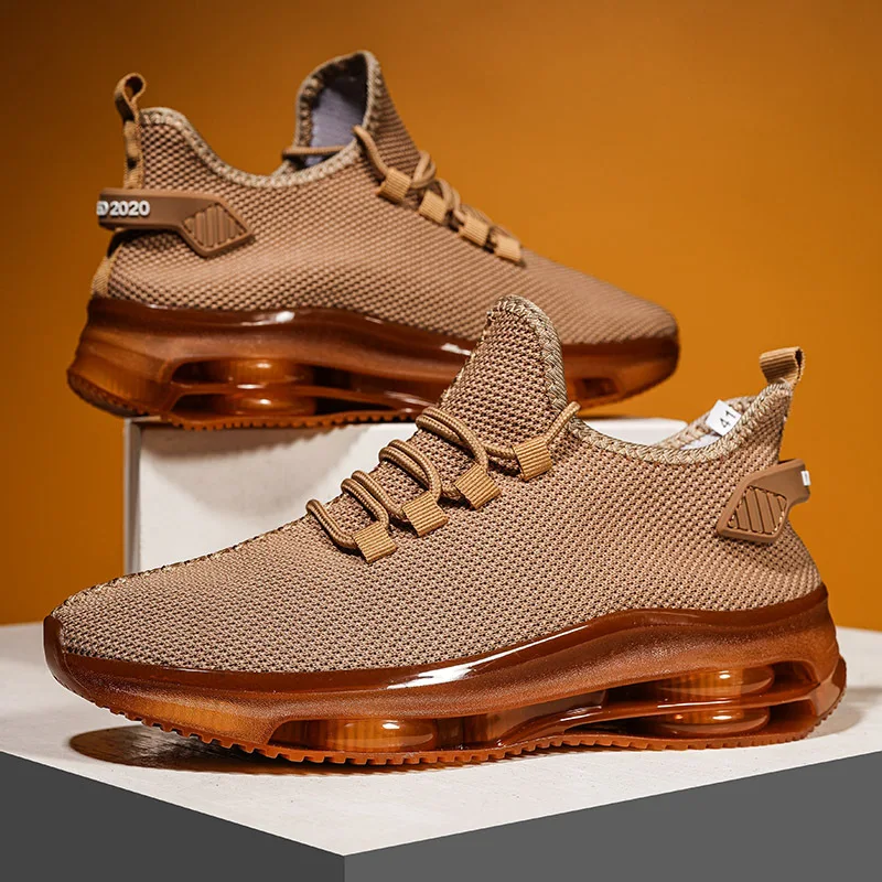 Men's Sneakers Versatile Air Cushion Running Shoes Male Platform Leather Vulcanized Shoes Breathable Men Casual Sport Shoes