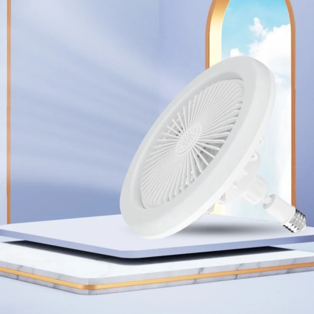 

Dimmable E27 Fan Light White E27 Spiral Lamp Holder 2 in 1 LED Light Ceiling Fan Adjustable Silent Fan Ceiling Light Bedroom
