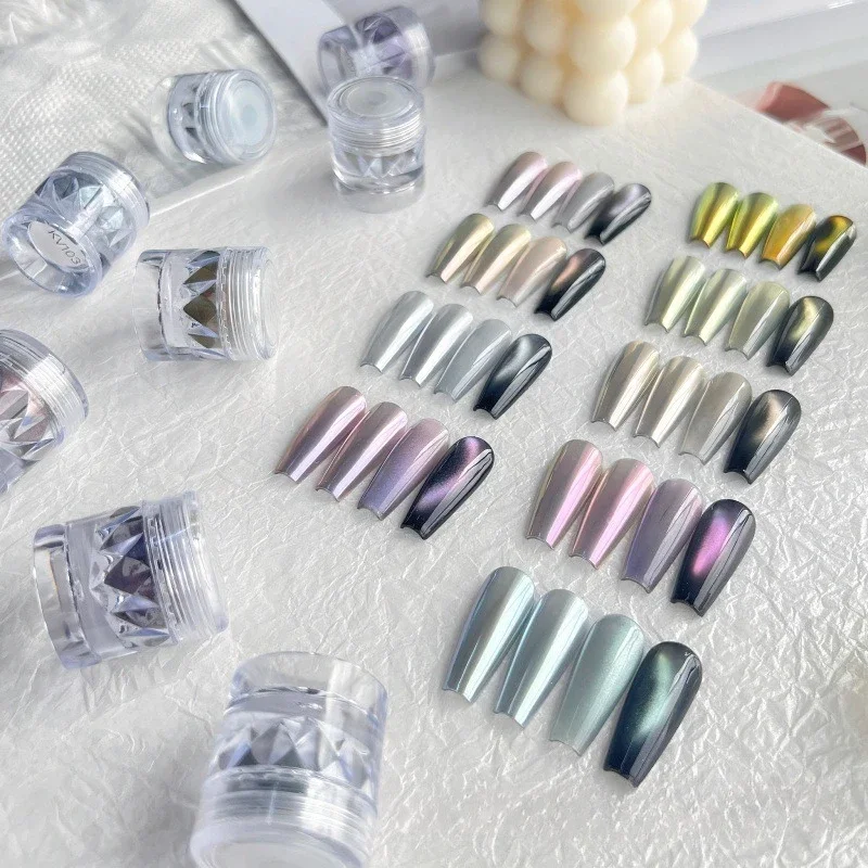 New Cat Eye Metal Mirror Nail Powder Autumn/Winter Super Beautiful Velvet Cat Eye Electroplating Magic Mirror Powder
