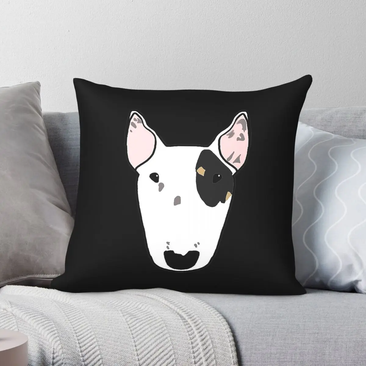 Twinkle The Bull Terrier Square Pillowcase Polyester Linen Velvet Creative Zip Decorative Pillow Case Bed Cushion Cover
