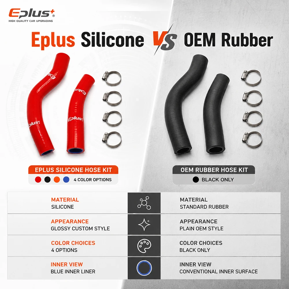 EPLUS 4-Ply Silicone Radiator Coolant Hose Kit for KTM 790 Duke / 890 Duke 2019-2025 Motorcycle 4 Colors Available