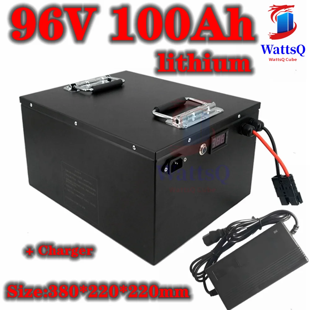 waterproof 96v 100Ah lithium ion Rechargeable battery li ion for Excavatorvehicle RV AGV Forklift boat inverter + 10A Charger