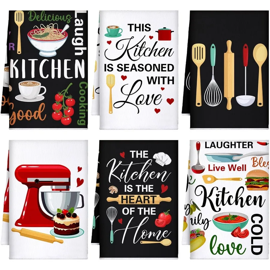 6 قطعة يقتبس مضحكة مناشف المطبخ يقتبس مناشف الأطباق المسيحية مزرعة خمر ملابس اليد الخبز أمي هدايا لمحبي الطبخ