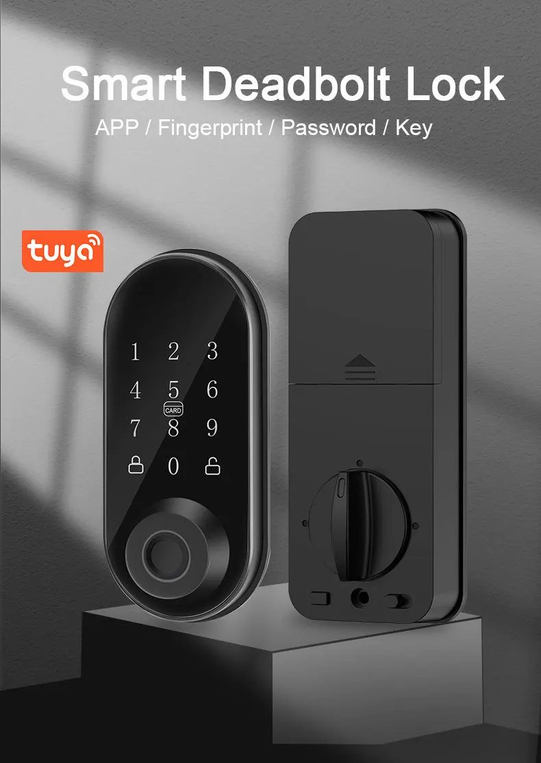 Touch Screen Smart Stay Lock Smart Door Lock TuYa Bluetooth Fingerprint Password Key Unlocking