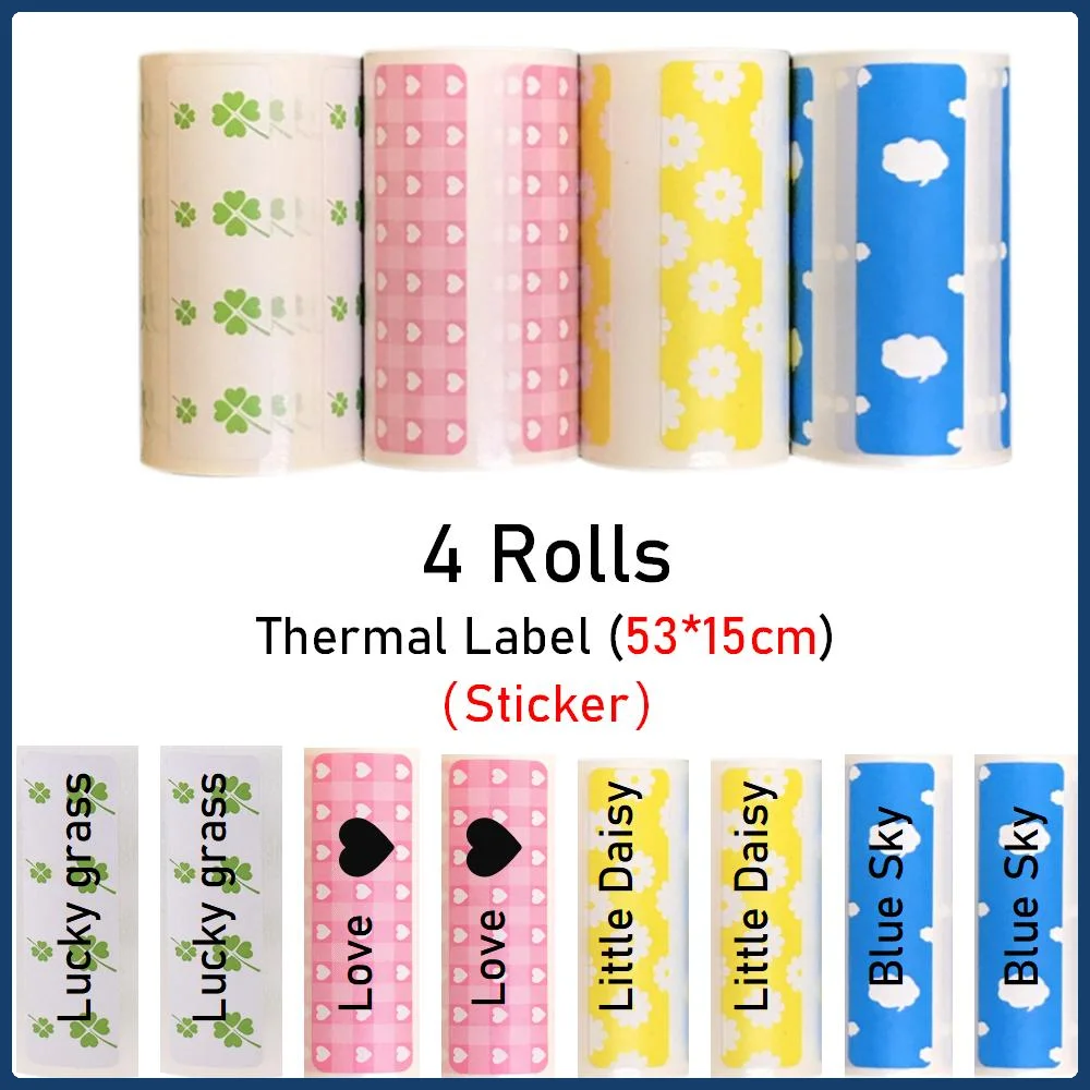 

15mm Color Sticker Label White Thermal Label 57mm for Mini Portable Printer Receipt Photo Paper Safe Free BPA Smooth Printing