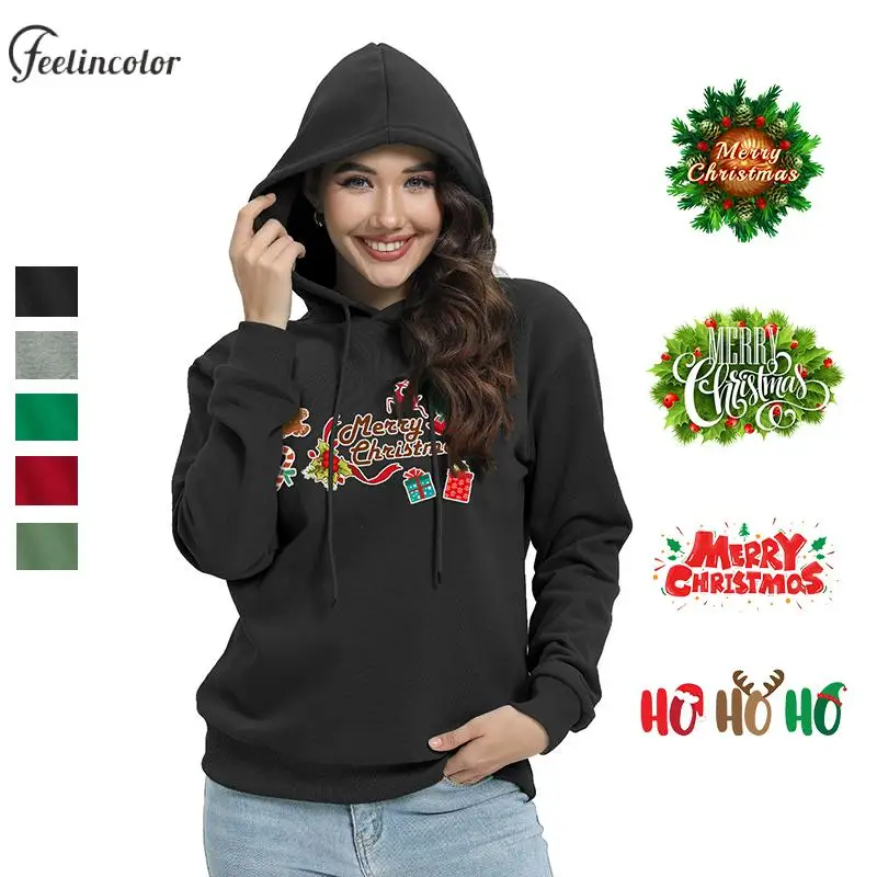 

Christmas Hoodies for Women Tracksuit Xmas Couple Pullover Holiday Sweatshirt Hooded Streetwear Carnival Female Clothing