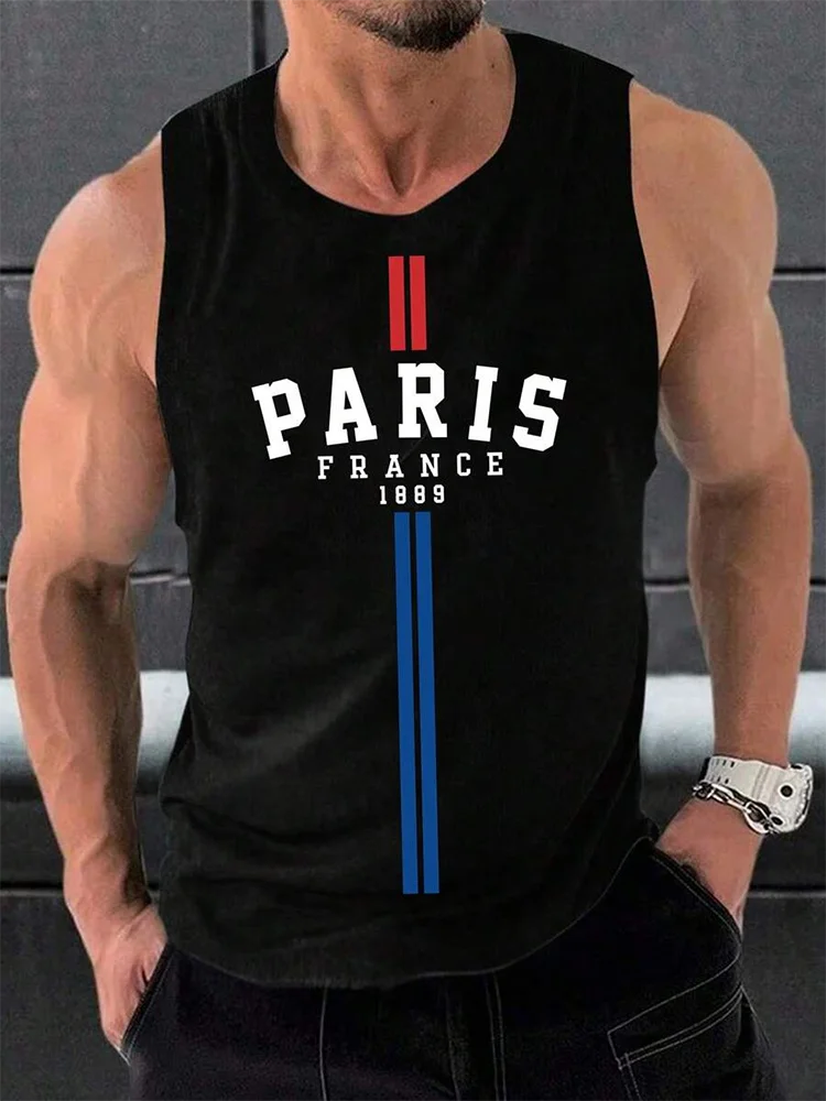 Summer Daily Urban Casual Men\'s Tank Top Fitness Exercise Breathable Men\'s Tank Top Outdoor Street Fashion Men\'s Tank Top