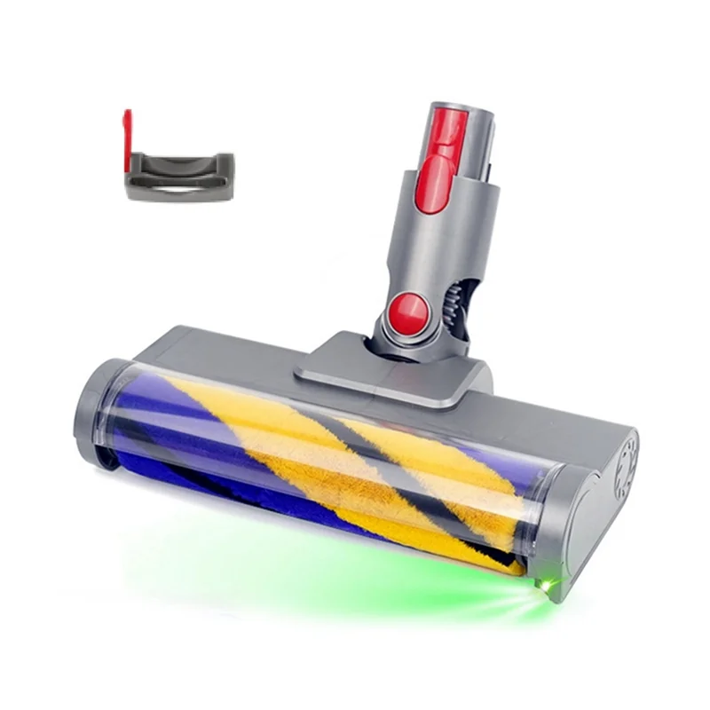 A98G-For Dyson V15 V11 V10 V8 V7 ملحقات المكنسة الكهربائية رأس منظف الأسطوانة الناعمة يتميز بمرفق تصميم ضوء LED بصري أخضر