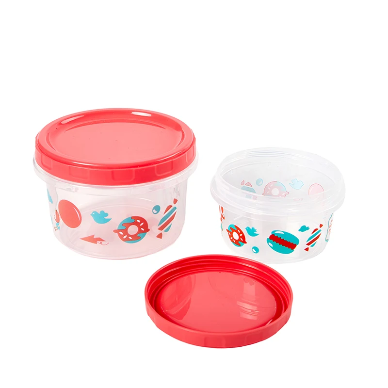 1Pcs 250/500ml Bento Box Children Plastic Cartoon Cute Lunch Box Outdoor Food Storage Container Kids Student Lunch Box Utensils