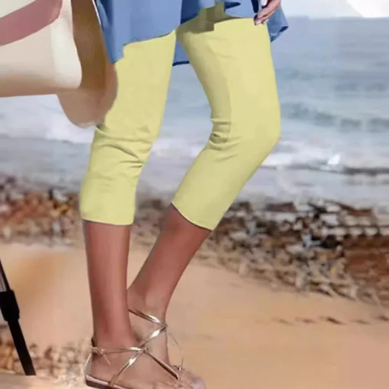 Summer  Casual Leggings Thin Material Seven/Nine-Length Pants Women's Base Layer Trousers Comfortable Breathable