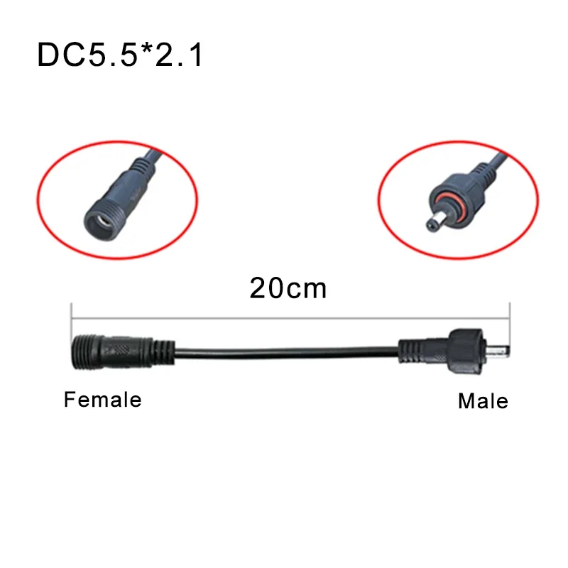 2pin Parallel Extension 1 to 2 Cable Waterproof Connector DC Male to Female Adapter Plug Intelligent Solar Light Conversions