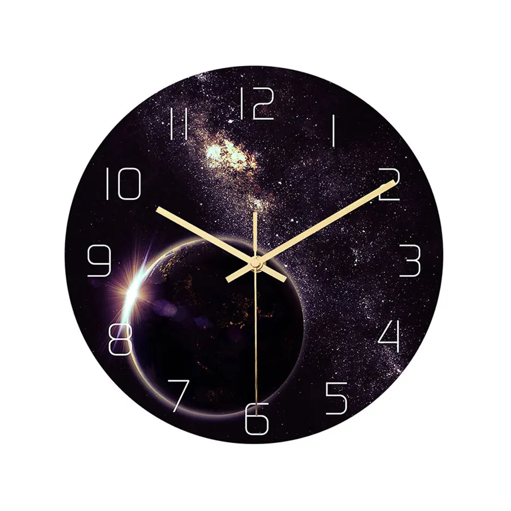 

Celestial Wall Clock Universe Planet Acrylic Round Digital Silent Home Decoration Outer Space Hanging Clock Bedroom