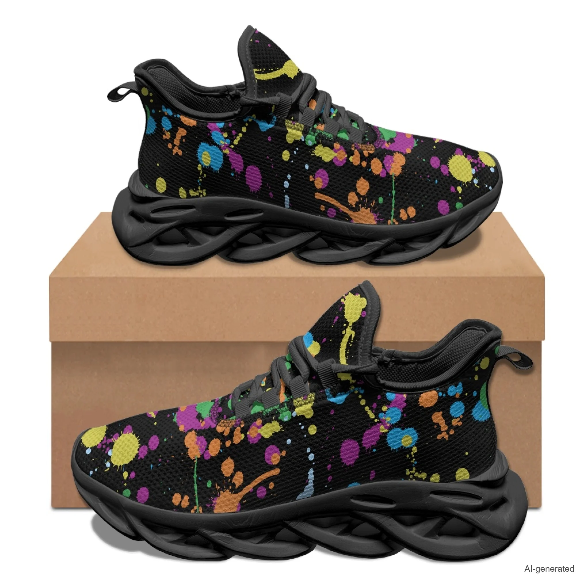 XIXIRIMIDO Max Soul Shoes Splashed Ink Running Shoes for Men Lightweight Breathable Mesh Casual Fashion Women Snakers 35-48