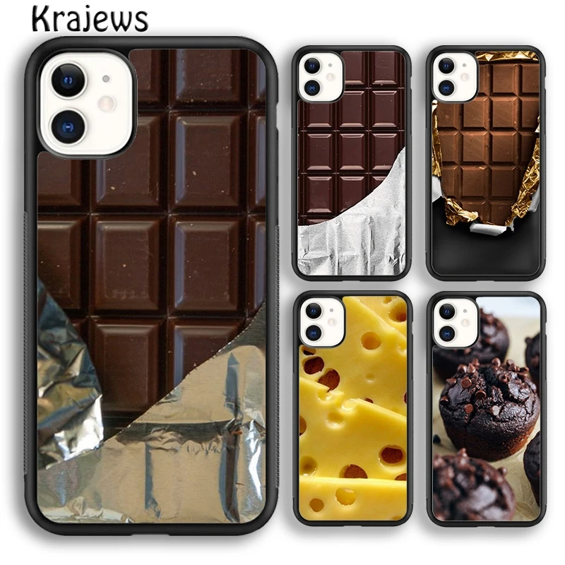 Krajews Choco Toast Foodie Chocolate Phone Case Cover For iPhone 16 15 SE2020 14 6 7 8 plus 11 12 13 pro max coque Fundas