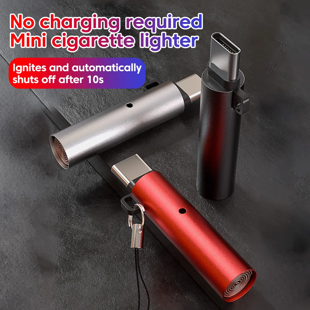 Type-c Case Portable Air Pump Cigarette Lighter Mini  Air Blowing Cigarette Lighter Outdoor Safety USB C Adapter For iPhone17