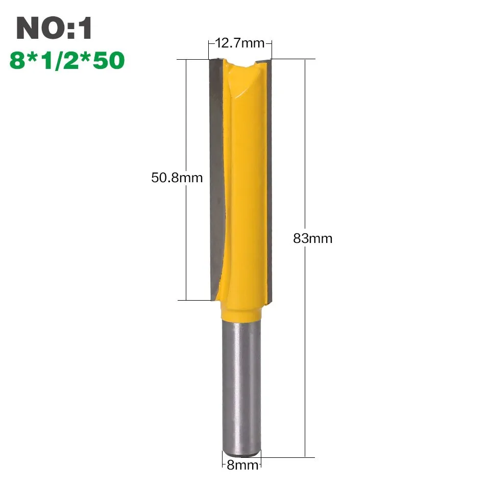 C16 8mm shank extended edge trimmer, double-edged groove milling cutter, woodworking milling cutter tools