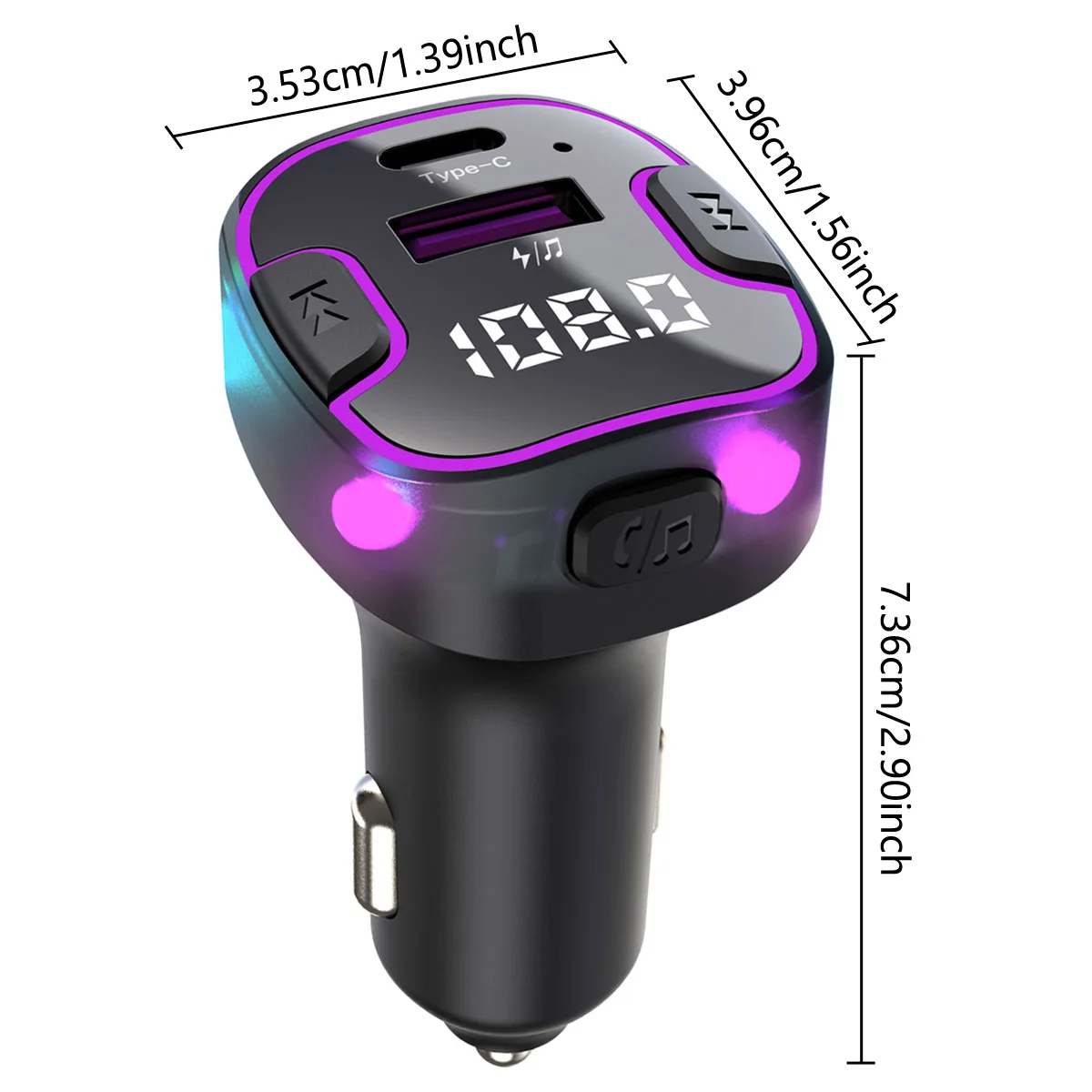 JaJaBor Car FM Transmitter Modulator USB 3.1A Type C Car Charger Music MP3 Player Audio Receiver Bluetooth Handsfree Car Kit