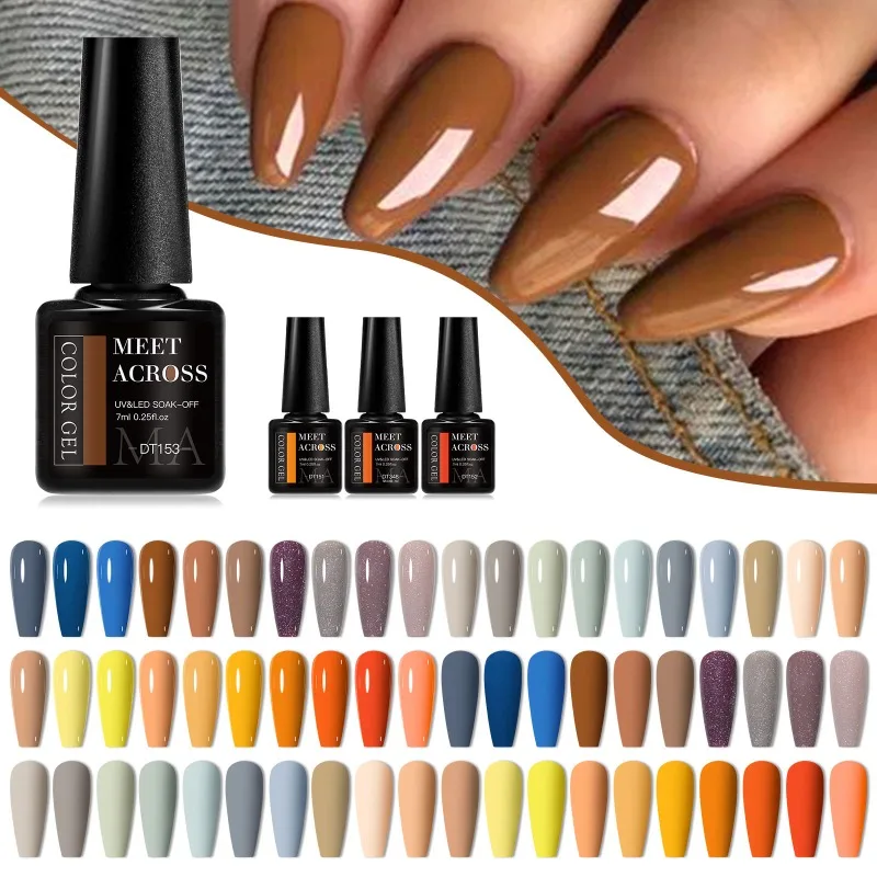30pcs Gel Nail Polish Set HEMA TPO Free Brown Red Semi Permanent Soak Off UV Gel Varnish Nail Art Decoration DIY Nail Supplies