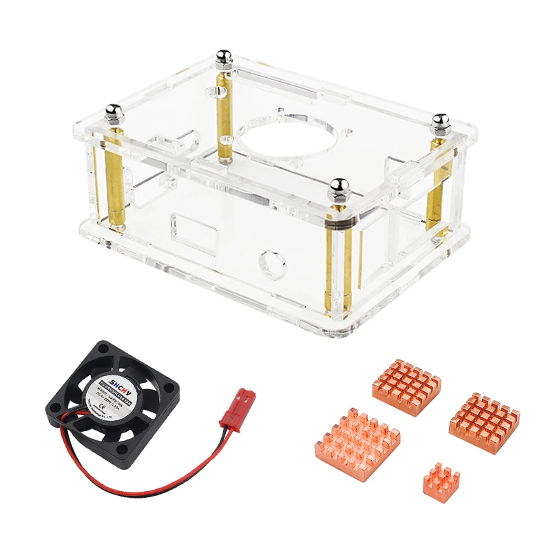 Orange Pi 3 LTS Akrylowa obudowa Przezroczysta Opcjonalna opcjonalna obudowa z wentylatorem chłodzącym Przezroczysta obudowa do Orange Pi 3 LTS — zdjęcie produktu 7