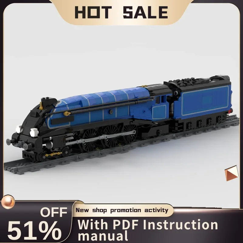 

New City Technical Train Tracks Railway Moc Lner A4 Br Blue Livery Model Custom Puzzle Creative Ideas Kids Toys Birthday Gift