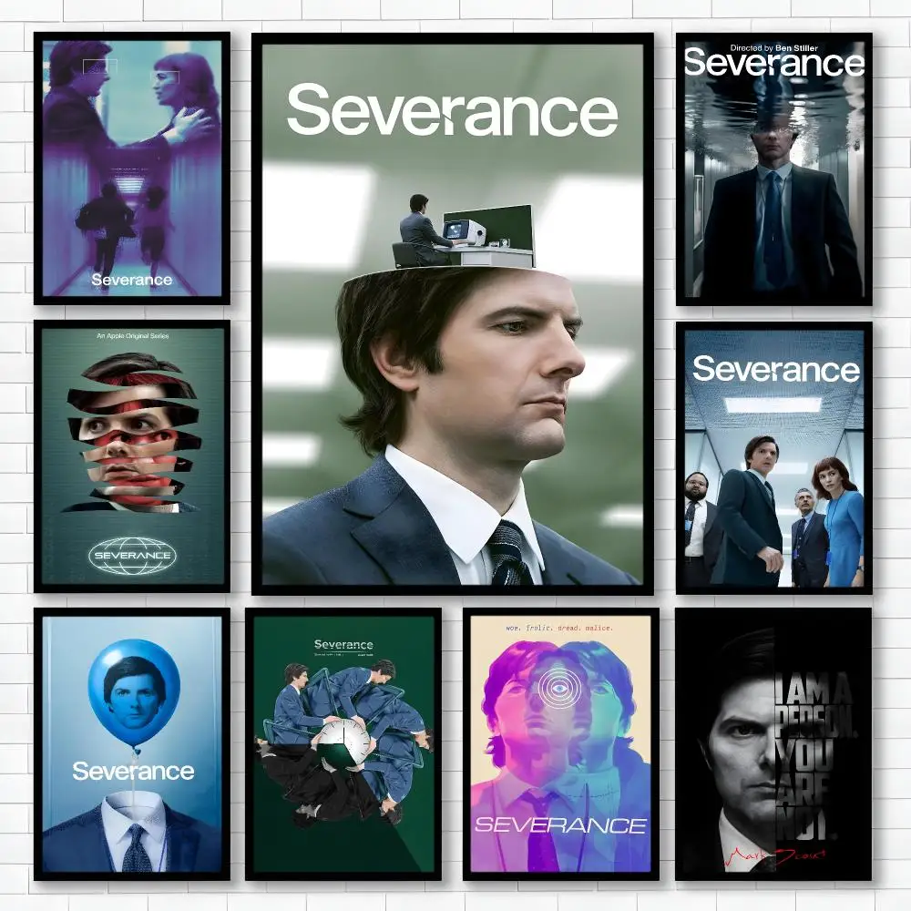 Series Sci-Fi Thriller Severance Poster Waterproof Self-adhesive Stickers, Coffee Dorm Bedroom Wall Decals, Gift