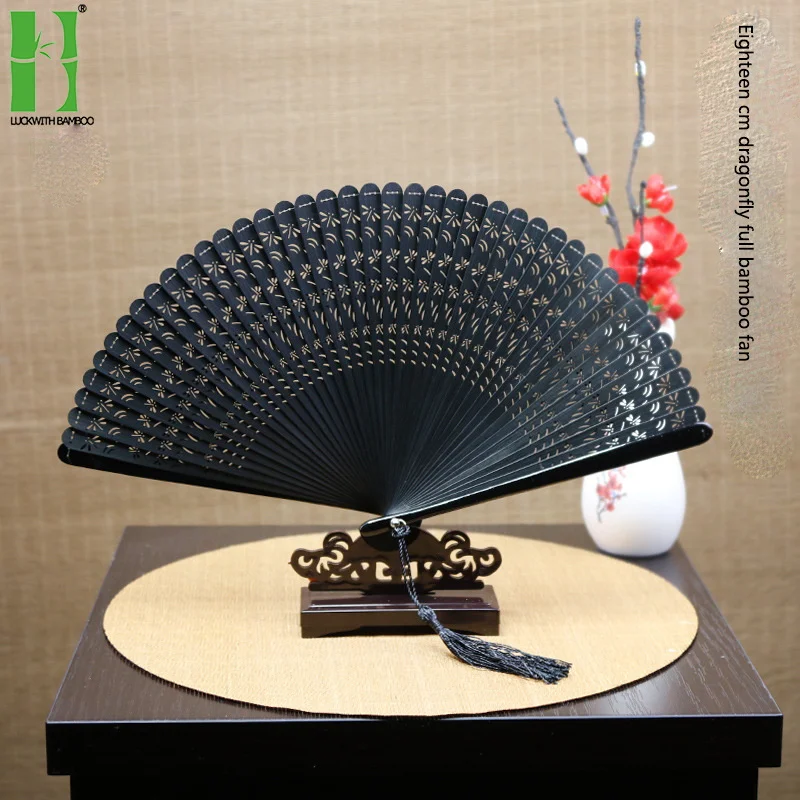 Full bamboo folding fan is easy to carry and practical to send to friends wedding fan collection gifts crafts home decoration