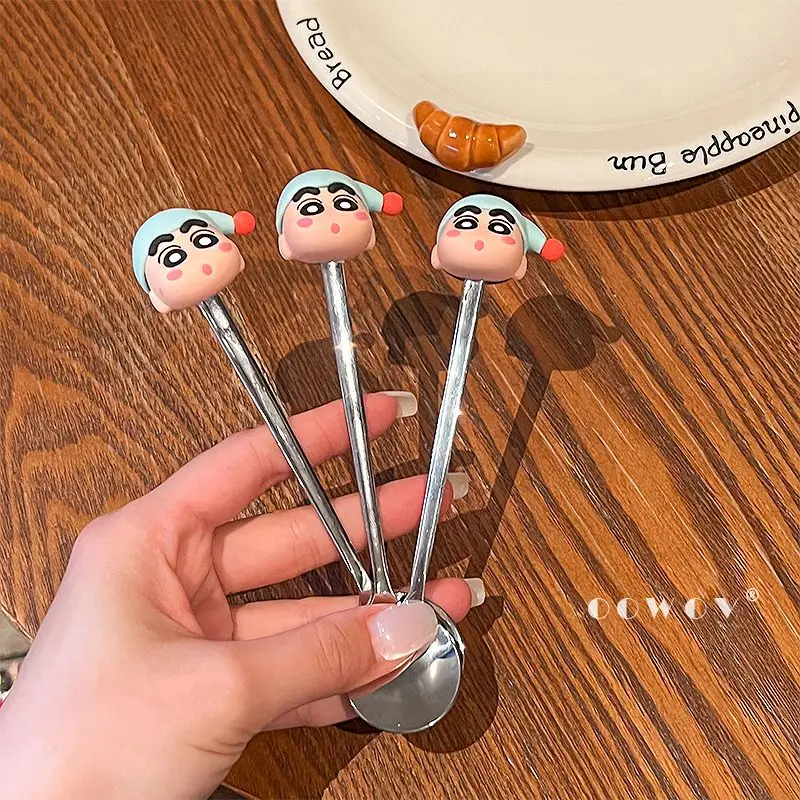 Crayon Shin‑chan 304 Stainless Steel Spoon Cartoon Cute Handle Soup Spoon Food Grade Tableware Home Kitchen Decor Gift 2026 view 4