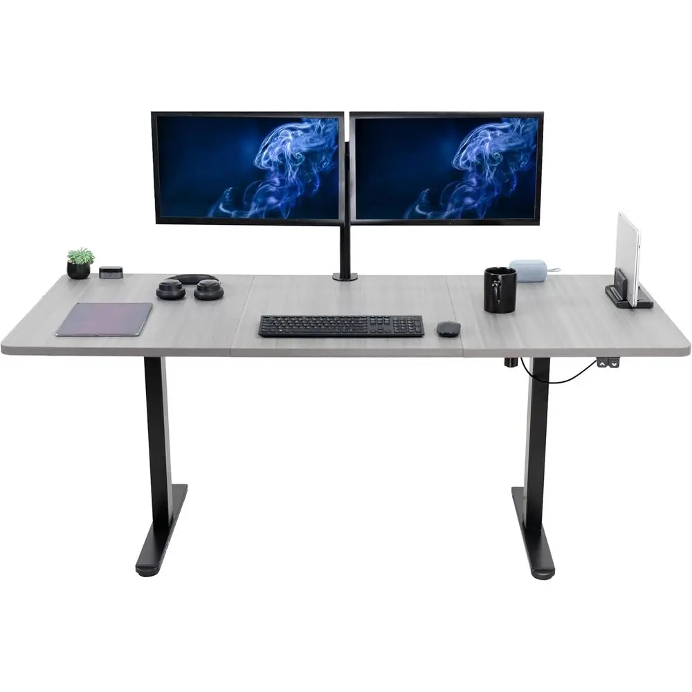 

Electric 71 x 30 inch Stand Up Desk, Height Adjustable, k Gray Top Black e, Home and Oice urniture Sets, DESK-KIT-0B7G