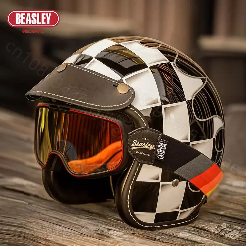 

Мотоциклетный шлем подходит для всех сезонов, ретро-шлем, защитный шлем для электровелосипеда, подходящий для мужчин и женщин, летний шлем