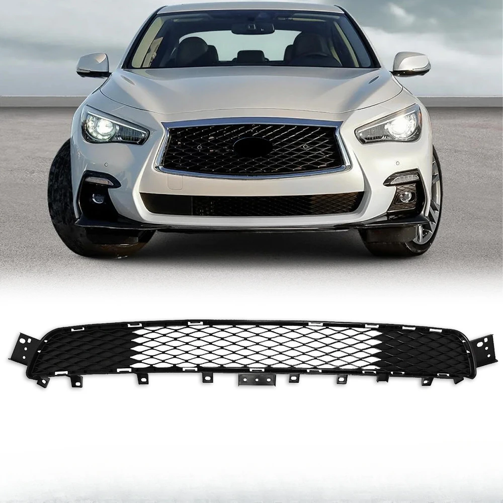 

Fit Infiniti Q50 Sport 2018-2022 Front Bumper Lower Grille Black Grill Honeycomb