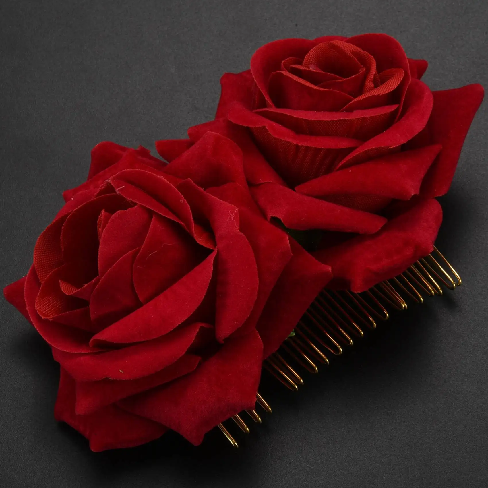 Rose Flower Hair Clip Slide Flamenco Dancer Pin Flower Brooch Lady Hair Styling Clip Hair Accessories