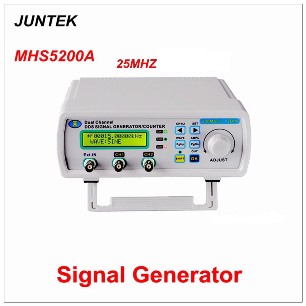 Signal Generator MHS5200A 25MHZ Digital Control Dual Channel DDS Function Signal Generator Frequency Counter Arbitrary Waveform