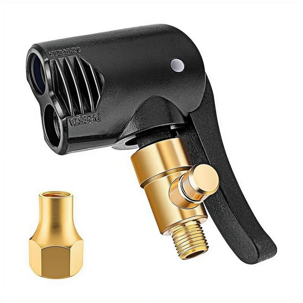 Metal Air Chuck Durable Universal 2-in-1 Bicycle Pump Nozzle Adapter Valve Connector for Car Motorcycle Bike Tire Inflator Tool