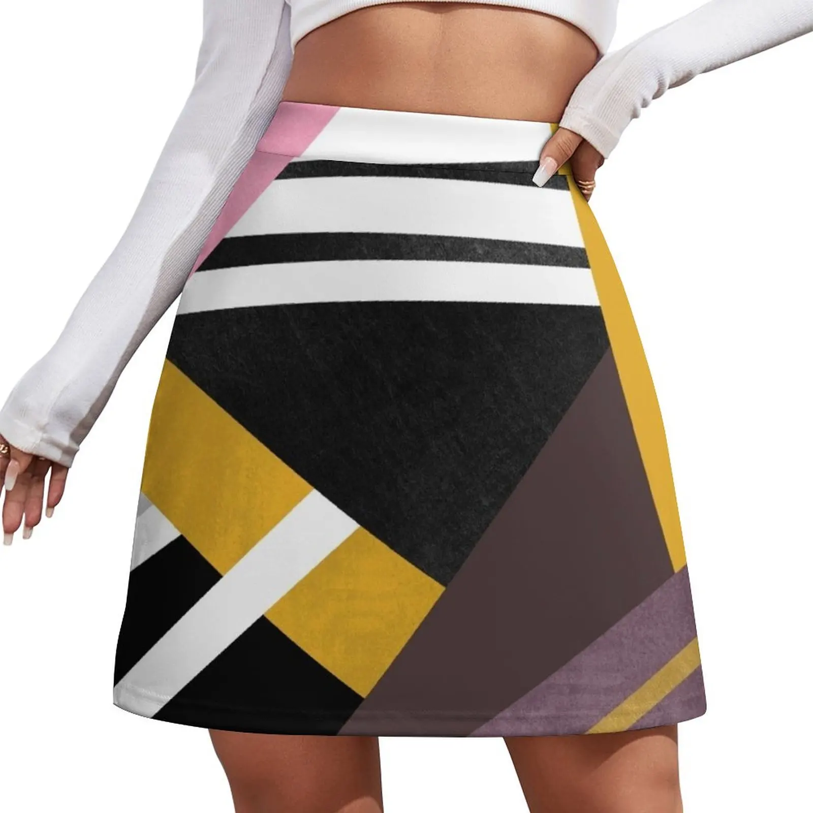 

Graphic Combination Mini Skirt skirt for woman 90s vintage clothes korean skirt
