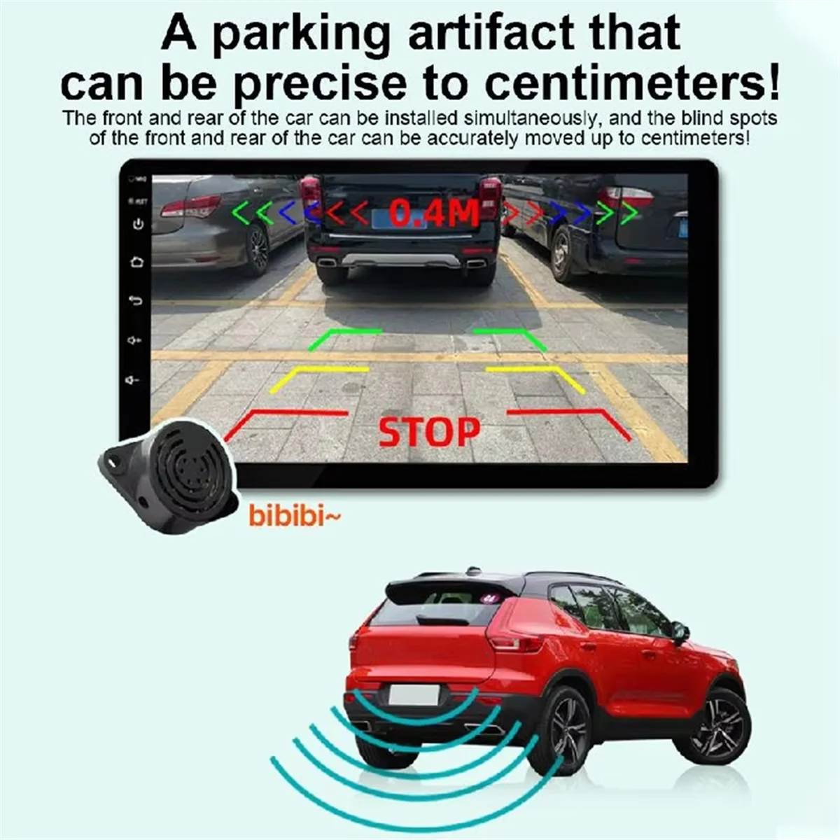 A43MM 3 in 1 HD CCD Car Rear View Camera Parking Radar Detector Sensor LED Night Vision Waterproof Reverse Camera