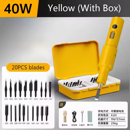 5PCS/20PCS Blade Carpenter Root Sculpture Mini Power Carving Chisel Carpentry Lithium Electric Carving Knife Chisel Set - Image 16