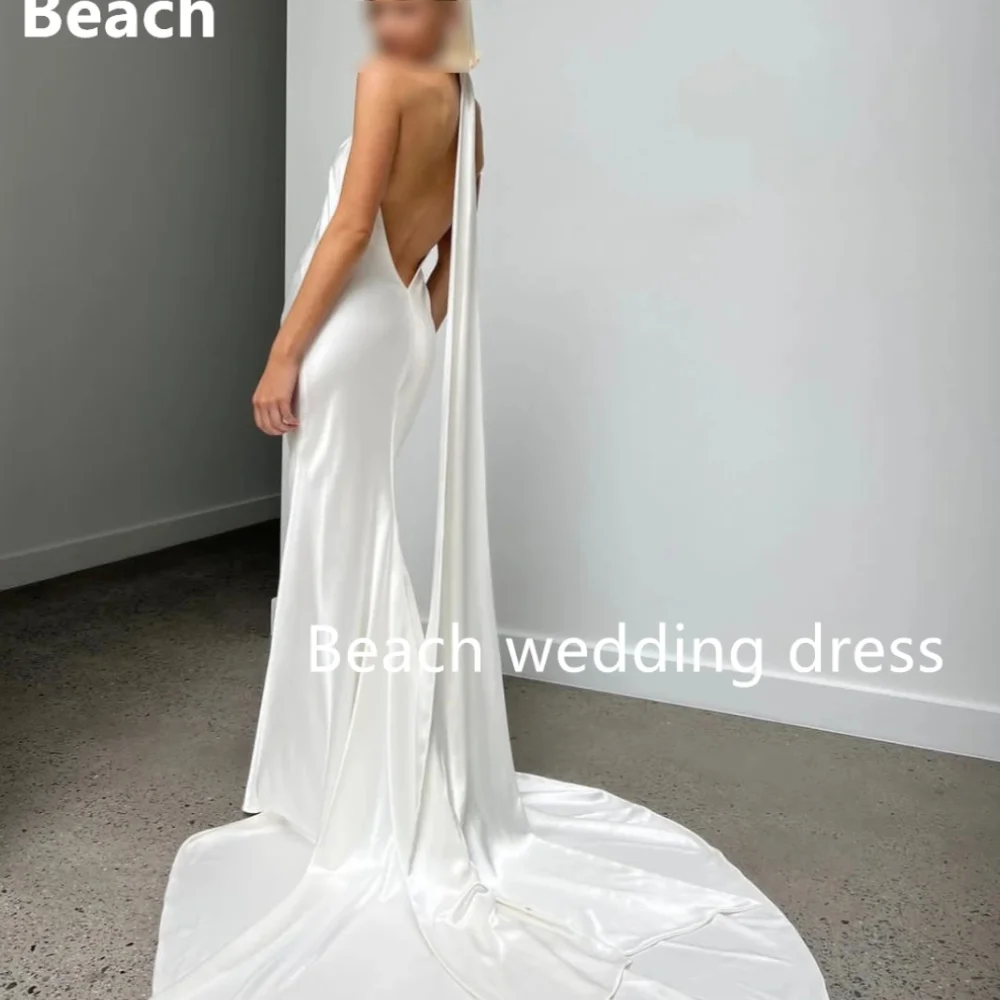 

Beach Customized Wedding Dress Backless Mermaid Sleeveless For Women Customize To Measures Stunning Robe De Mariee Bridal Gowns