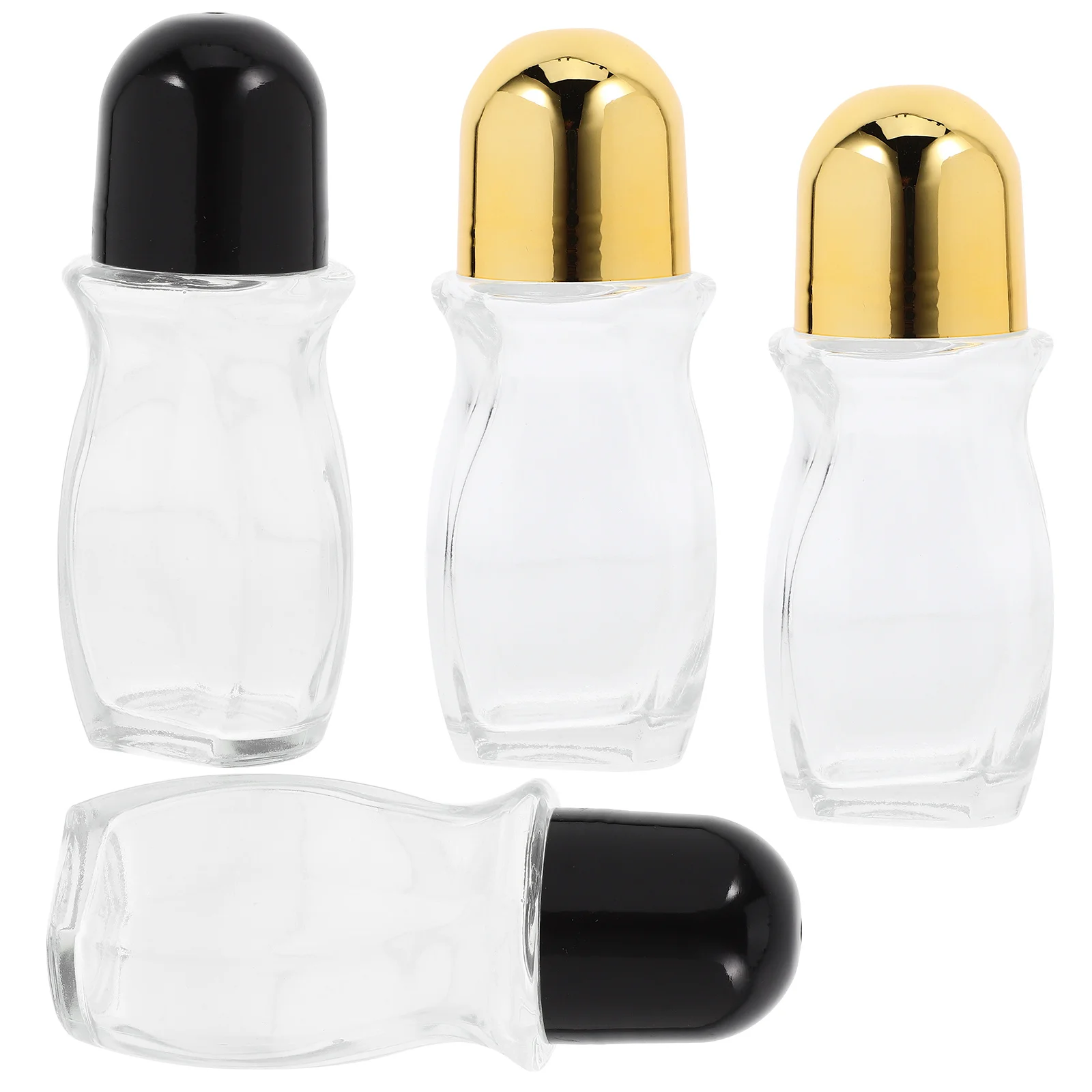 Bouteilles à roulettes en verre pour huiles essentielles de 50ml, petits conteneurs rechargeables pour distributeur d'aromathérapie de voyage, bouteille à roulettes en verre, 4 pièces